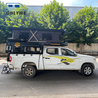 ONLYWE Climatiseur de camping-car tout aluminium à glissière pour pick-up, douche extérieure, toit relevable, coque rigide pour voyages hors réseau