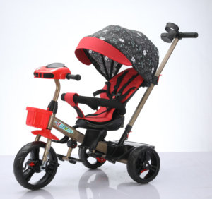 <span class=keywords><strong>Tricycle</strong></span> pour bébés et enfants en gros, 3 roues, avec poignée de poussée parentale, sûr, robuste, durable, roues antidérapantes et silencieuses, jouet d'extérieur - Product Image 1