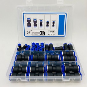 Conector Neumático de Empuje Rápido Recto, 50 Piezas, Combinación Transfronteriza PU50 4 6 8 10 12 - Product Image 1