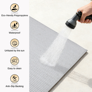 <span class=keywords><strong>Tappeto</strong></span> da <span class=keywords><strong>Esterno</strong></span> Dsermer su Misura, Fatto a Mano, di Lusso, in PVC+TPE Intrecciato, Lavabile, Antiscivolo, Durevole, Resistente ai Raggi UV, Reversibile, Impermeabile - Product Image 3