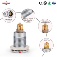 Connecteur Droit Autobloquant Plaqué Or Anti-Poussière IP50 Série LHJM ZGG B 0B 1B 2B Push-Pull Compatible LEMO FGG