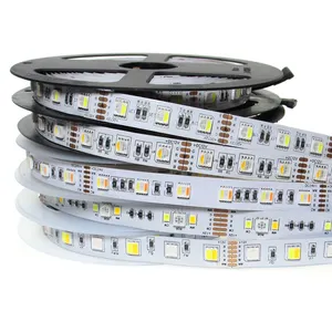 5M Dubbele Kleur 2 In 1 Led Strip 12V Smd 5050 60Leds/M 120Leds/M Cct Flexibele Led Lamp Tape Wit + Warm Wit Wit Pcb