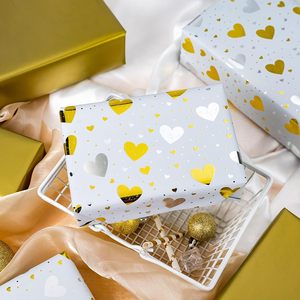 Burymento Gold Foil Heart Wrapping Paper 17 In X 32.8 Ft Reversible <b>Gift</b> <b>Wrap</b> For Valentine's Day Birthday <b>Wedding</b> - Product Image 2
