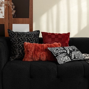 <span class=keywords><strong>Cuscini</strong></span> Decorativi in Stile Moderno di Lusso, Serie Rosso e Nero, per Divano o Letto in Stile Vintage - Product Image 2