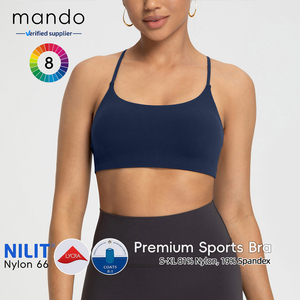 Soutien-gorge de sport pour femme en tissu brossé de qualité supérieure, dos en Y, élégant, minimaliste, durable, pour le yoga, le pilates et la remise en forme - Product Image 2