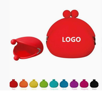 Porte-monnaie en silicone personnalisé avec logo circulaire Pochette étanche pour femmes et filles avec fermeture éclair Mini porte-monnaie en silicone