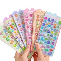 Autocollants en PVC en relief 3D, magnifiques, en forme de diamant, pour enfants, filles, décoratifs, fabriqués en Chine, vente en gros