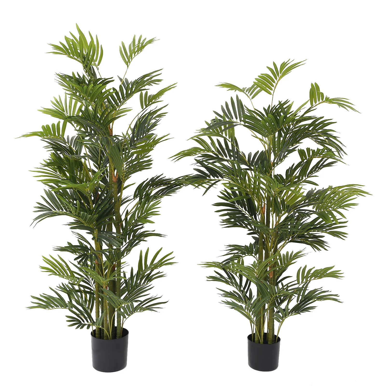 Faux arbre en plastique 40 cm, plante de palmier Areca artificiel avec 7 troncs pour la décoration de la maison et du bureau, vente en gros