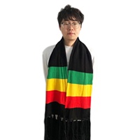 Bufandas de Punto Rasta Personalizadas para Mujer, Bufanda de Punto Acrílica Lisa con Flecos para Hombre
