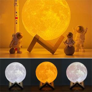 20cm Mini lampada da tavolo da tavolo in resina per bambini Touch Control LED luce notturna 3D stampata Luna a forma <span class=keywords><strong>di</strong></span> Luna stile minimalista 2 colori - Product Image 4