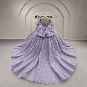 Vestido de Quinceañera Xy006, Estilo Princesa, Color Lavanda, con Apliques de Encaje y Cuentas, Cola Larga, Estilo Vintage, Personalizado - Product Image 2