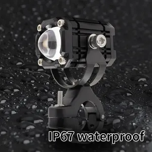 12-80V Đèn Xe Máy phụ trợ tại chỗ đèn sương mù đèn <span class=keywords><strong>flash</strong></span> ống kính máy chiếu Bốn chế độ dẫn lái xe Đèn Xe Máy - Product Image 5