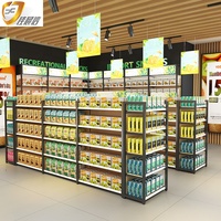 Étagères de présentation de supermarché à 5 niveaux, en métal robuste, double face, imperméables, pour les épiceries