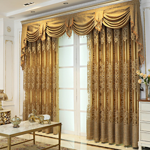 Sang trọng vàng Jacquard Rèm cửa với Grommet Top nhiệt Màn Palace cửa sổ màn - Product Image 2