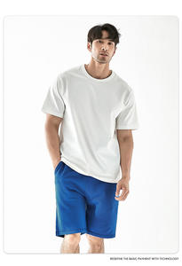 Maglietta da <span class=keywords><strong>uomo</strong></span> Unisex con logo in cotone 100 con logo a girocollo a vita larga a manica corta 270GSM - Product Image 2