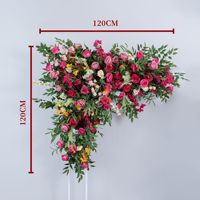 Nueva Flor Artificial de Seda Teñida a Mano para Decoración Floral de Bodas Modernas, Color Rosa Intenso, Planta Verde