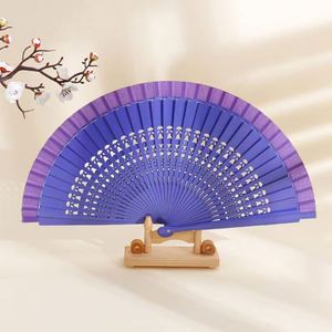 Éventail portable en bois de 33 cm, artisanat DIY en bambou avec modèle de peinture sculptée adorable pour promotion ou publicité événementielle - Product Image 5