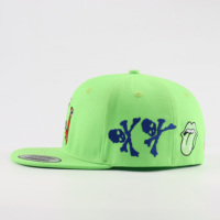 Casquettes Snapback à 5 panneaux à visière plate brodées en 3D personnalisées OEM, chapeau ajusté sur mesure avec logo, en polaire performante, style Hip Hop pour hommes