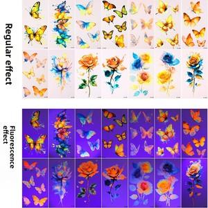 <span class=keywords><strong>Tatuajes</strong></span> Fluorescentes Estilo Europeo Americano, Resistentes al Agua, Impresión a Cuatro Colores, <span class=keywords><strong>Tatuajes</strong></span> de Acuarela Estilo Instagram - Product Image 2