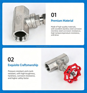 วาล์วทรงกลมเกลียวในสแตนเลส CF8M SS316 ขนาด 1-1/4" 1-1/2" 2" วาล์วตัดไอน้ำอุณหภูมิสูง - Product Image 5