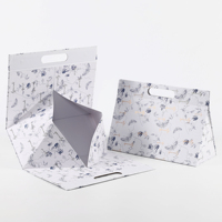 Boîte cadeau auto-élevable à fermeture magnétique, revêtement UV, carton ondulé, boîte rigide, impression offset, motifs floraux, doublure en mousse, pour vêtements