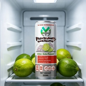 Agua Carbonatada de Limón y Flor de Saúco en Lata de Aluminio Elegante de 250 ml, 0% Azúcar, Bebida Energética Saludable, Precio al por Mayor - Product Image 2