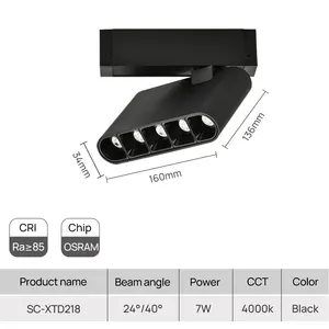 SCON – système d'éclairage magnétique Led, éclairage d'intérieur, plafonnier, lampes de Surface, Rail en verre sc-xtb028