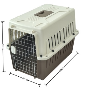 <span class=keywords><strong>PET</strong></span> CARRIER Boîte de <span class=keywords><strong>transport</strong></span> pour chiens en plastique approuvée par les compagnies aériennes et Cages pour maisons de voyage avec porte en métal - Product Image 1