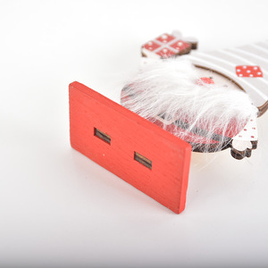 Wooden Painted Santa Claus Figurine Red And Gray <b>Hat</b> Indoor Christmas Decoration For Home Or Window <b>Display</b> - Product Image 3