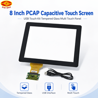 Kit écran tactile USB en verre trempé de 8 pouces, 10 points multi-touch, panneau tactile personnalisé PCAP pour HMI industriel