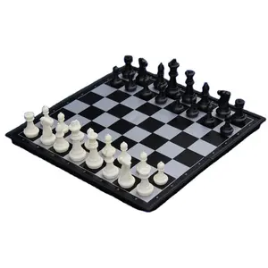 Jogo grande magnético de xadrez e damas 4912b