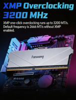 Mémoire FANXIANG pour ordinateur de bureau de jeu, kit DRAM 16 Go DDR4 3200 CL16, dissipateur thermique Intel XMP argenté, RAM UDIMM en stock