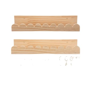 Solid Wood Wave Shaped Wall Mounted <b>Shelf</b> With <b>Hooks</b> For Childrens Room Toy Storage Organizer Natural Color Rectangle Shape - Product Image 5