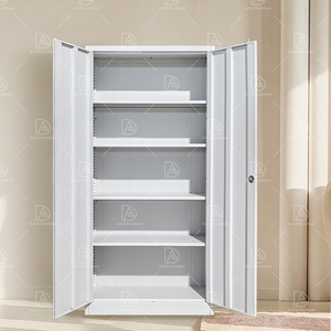 Armoire <span class=keywords><strong>de</strong></span> bureau en acier avec 2 portes battantes, armoire <span class=keywords><strong>de</strong></span> <span class=keywords><strong>rangement</strong></span> en métal verrouillable, cuisine, extérieur, maison, école, fichier, <span class=keywords><strong>garage</strong></span>, classeur - Product Image 1