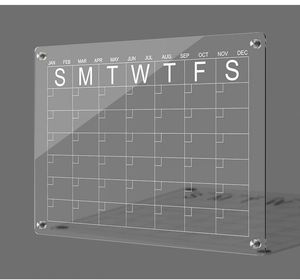 Calendrier acrylique magnétique pour réfrigérateur, planificateur mensuel hebdomadaire réutilisable, tableau blanc comprend des marqueurs effaçables colorés avec support - Product Image 2