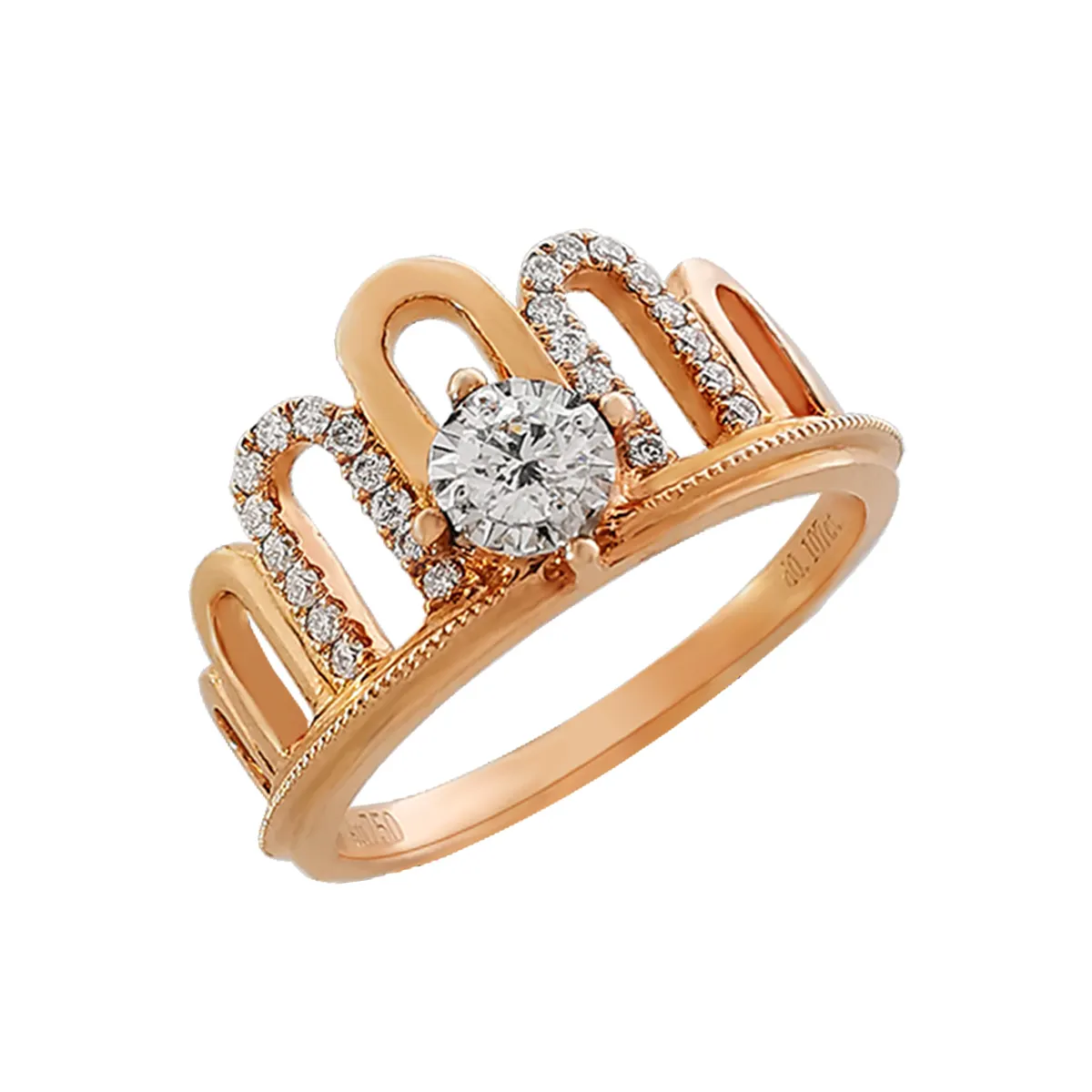 Mode-sieraden 18K Echt Goud Ring Vvs Moissanite Wedding Ring Vrouwen Sieraden Kroon Ringen Groothandel Rose Gold