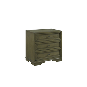 Mesita de noche con 3 cajones, mueble de almacenamiento de madera verde pistacho, muebles de dormitorio - Product Image 4