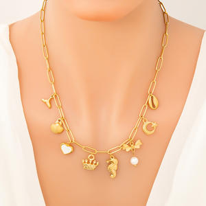 Collar de Acero Inoxidable con Colgante de Caballito de Mar Chapado en Oro de 18K, Amuleto de Corona, Joyería para Mujer, Regalo, Collares de Moda - Product Image 4