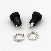 Prise d'alimentation CC 5,5 x 2,5 mm, filetée, contact femelle en laiton, montage sur circuit imprimé, 12V-36V 2A