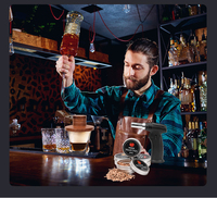 Kit de fumeur de whisky à l'ancienne en gros d'usine avec générateur de fumeur de cocktail torche pour accessoire de matériau en bois de bar