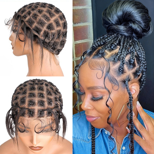 <span class=keywords><strong>Parrucca</strong></span> Full Lace Glueless Regolabile con <span class=keywords><strong>Trecce</strong></span> Crochet Trasparenti e Box Braid, con HD Lace per Stile Afro, 99 Sezioni - Product Image 5