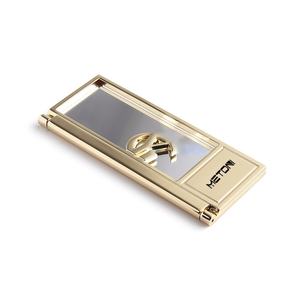 Personalised Luxury <b>Ornate</b> Rectangle <b>Gold</b> Metal Hollow Out Folding Makeup Pocket <b>Mirror</b> - Product Image 3
