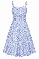 Robe d'été mi-longue pour femme à imprimé fruits, bretelles spaghetti, épaules nouées, coupe trapèze, idéale pour les vacances, vente en gros