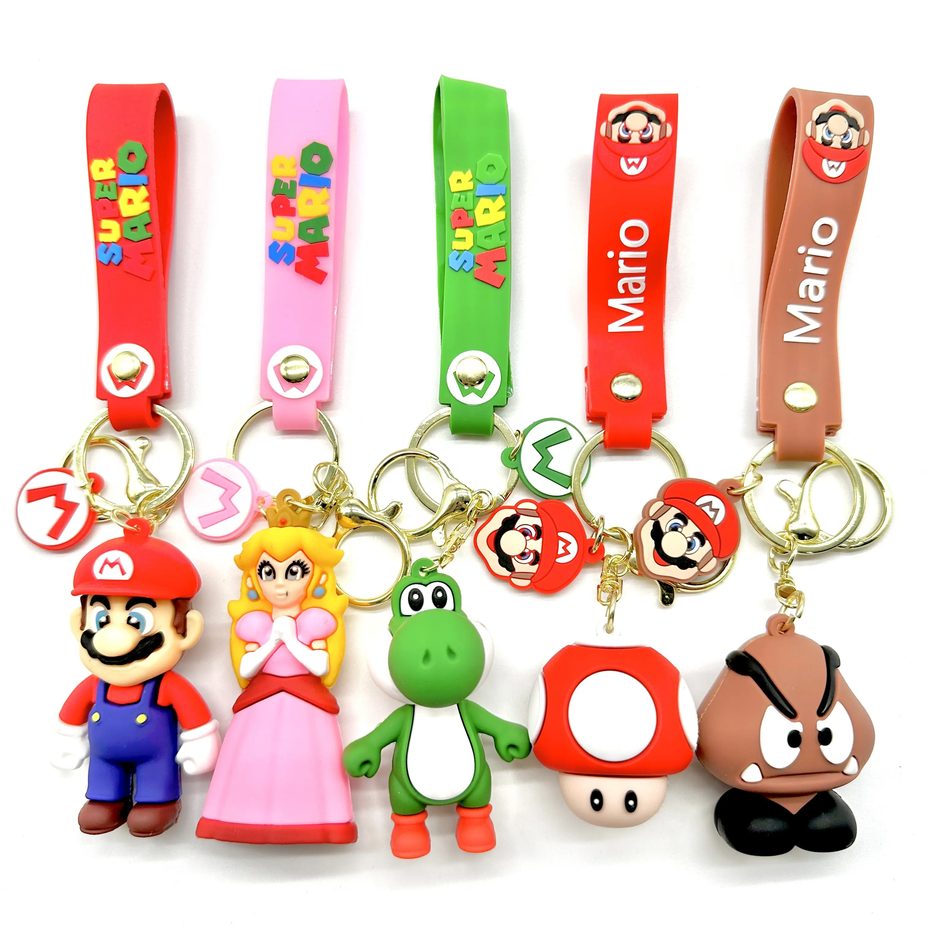 Super Mario Großhandel 3d Pvc Gummi Schlüssel anhänger My World Game Styles Anhänger Schlüssel ring für Geschenke & Kunst handwerk