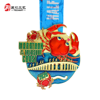 Médailles de marathon personnalisées, placage bicolore, couleur Pantone, métal rempli pour récompense de course