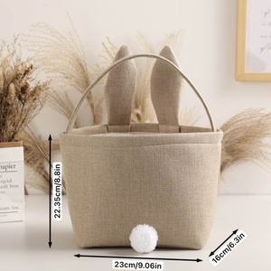 Cesta de Lino con Orejas de Conejo para Guardar Huevos de Pascua y Decorar el Hogar, Personalizable al por Mayor - Product Image 2
