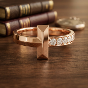 Anillo de Diamante Cultivado en Laboratorio para Hombre, Oro Rosa, Corte Brillante Redondo, Certificado IGI, Anillo de Boda o Aniversario, Joyería Fina - Product Image 1