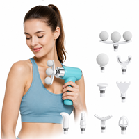 Pistolet de massage sans fil rechargeable pour tissus profonds, 9 têtes, contrôle de vitesse, masseur à percussion portable, moteur à balais 3200 tr/min pour le cou