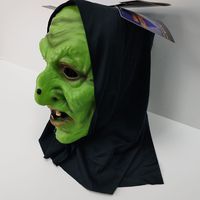 Caractéristiques uniques Halloween sorcière masque effrayant vert gobelin masque complet Silicone horreur accessoires pour carnaval fête Cosplay