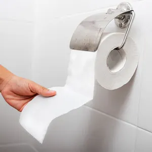 Tisu Biodegradable tisu Toilet lembut tisu dapat dikeringkan penjualan laris gulungan grosir OEM Custom1/ 2/3/4ply cetak kustom putih